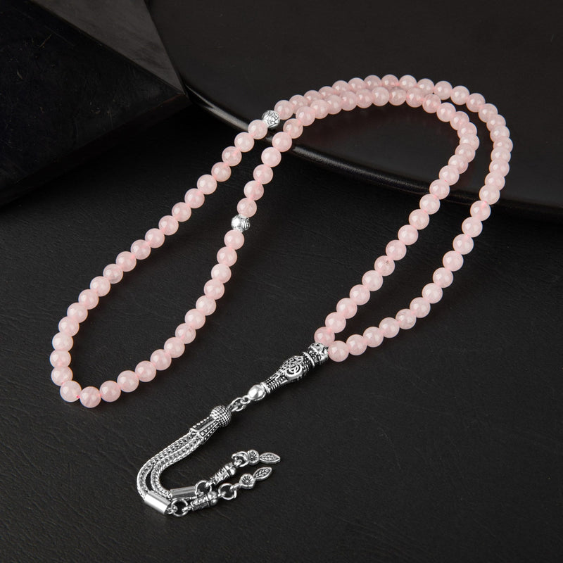 Pembe Kuvars (Gül Kuvars) Doğal Taş Tesbih 99luk – 6mm - Görsel 3 - Safnaturel