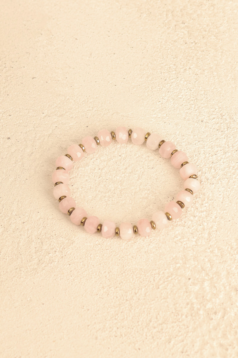 Pembe Kuvars - Hematit Doğal Taş Bileklik - Görsel 5 - Safnaturel