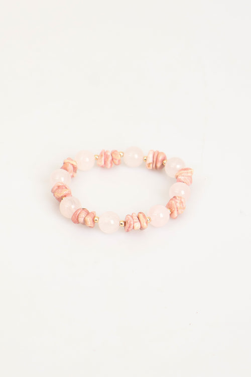 Pembe Kuvars - Rodokrozit Doğal Taş Bileklik