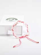 Rose Quartz Single Row Macrame Design Bracelet