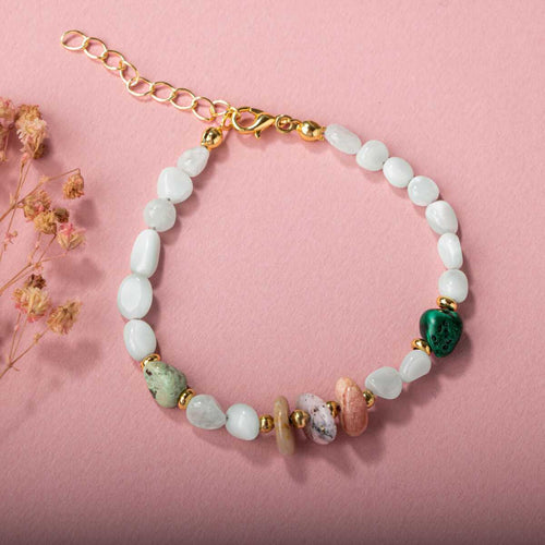 Pembe Opal-Krizokol-Larimar Doğal Taş Bileklik - Görsel 1 - Safnaturel