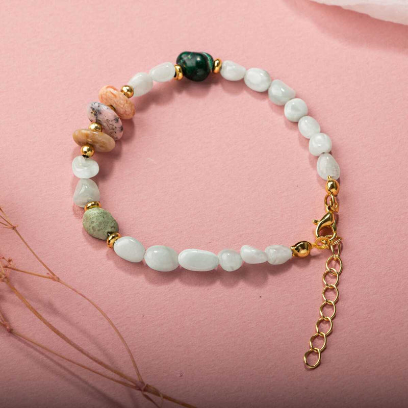 Pembe Opal-Krizokol-Larimar Doğal Taş Bileklik - Görsel 3 - Safnaturel