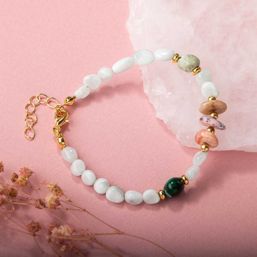 Pembe Opal-Krizokol-Larimar Doğal Taş Bileklik - Görsel 2 - Safnaturel