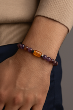 Phantom Quartz - Citrine - Hematite Natural Stone Unisex Bracelet