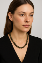Pyrite 8 mm Knotted Natural Stone Necklace