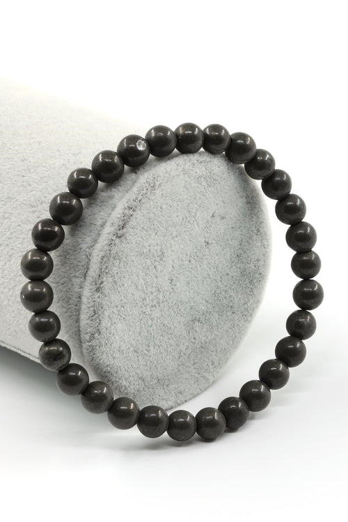 Pyrite Natural Stone Bracelet 8 mm Sphere Cut