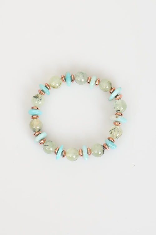 Prehneit - Amazonit Doğal Taş Bileklik