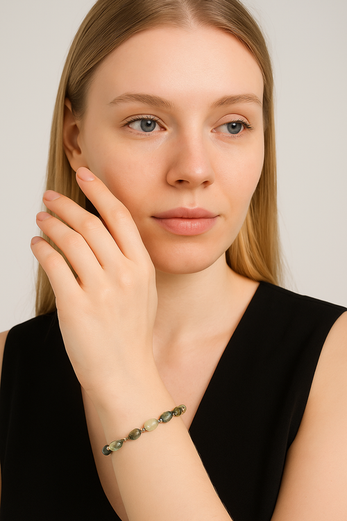 Prehneit Natural Stone Macrame Bracelet
