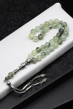 Prehnite Doğal Taş Tesbih 8 mm Küre Kesim