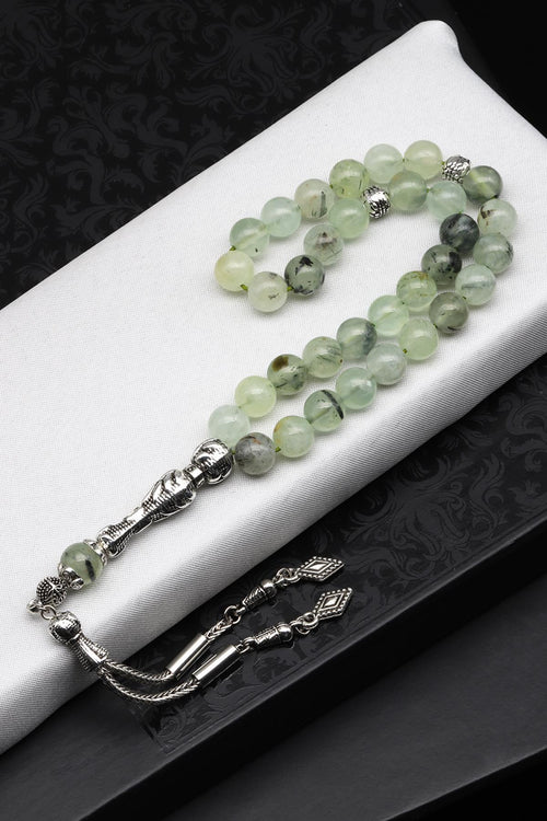 Prehnite Doğal Taş Tesbih 8 mm Küre Kesim