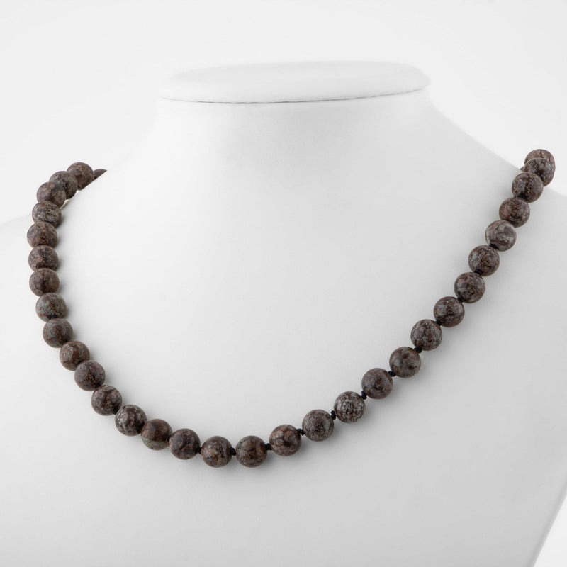 Riyolit 8 mm Düğümlü Doğal Taş Kolye - Görsel 4 - Safnaturel