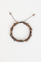 Rodonit - Bronzit - Hematit Doğal Taş Zirkon Aparatlı Makrome Bileklik