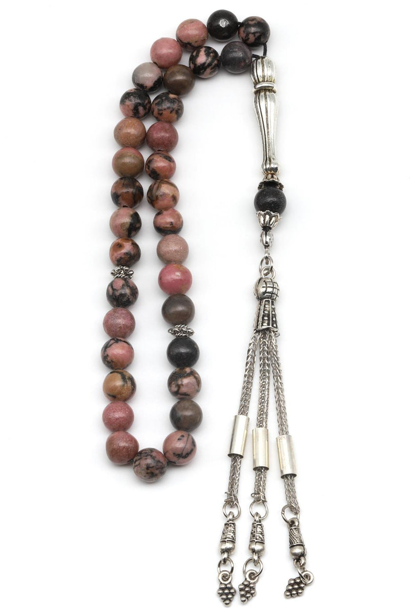 Rodonit Doğal Taş Tesbih 8 mm Küre Kesim - Görsel 2 - Safnaturel