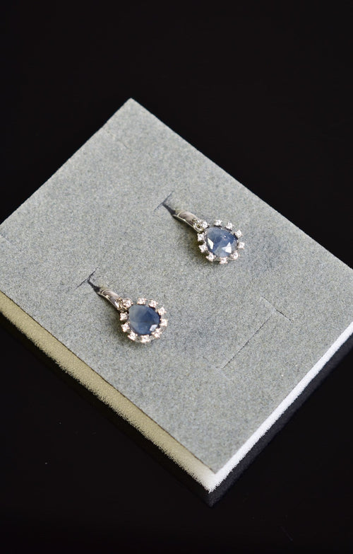Safir Doğal Taş 925 Ayar Gümüş Küpe