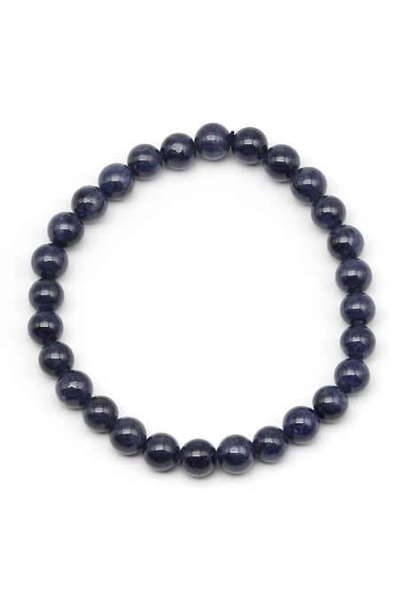 Safir Doğal Taş Bileklik 6 mm Küre Kesim