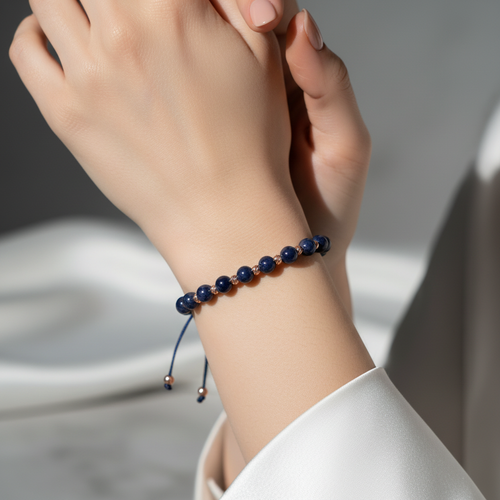 Safir Doğal Taş Makrome Bileklik