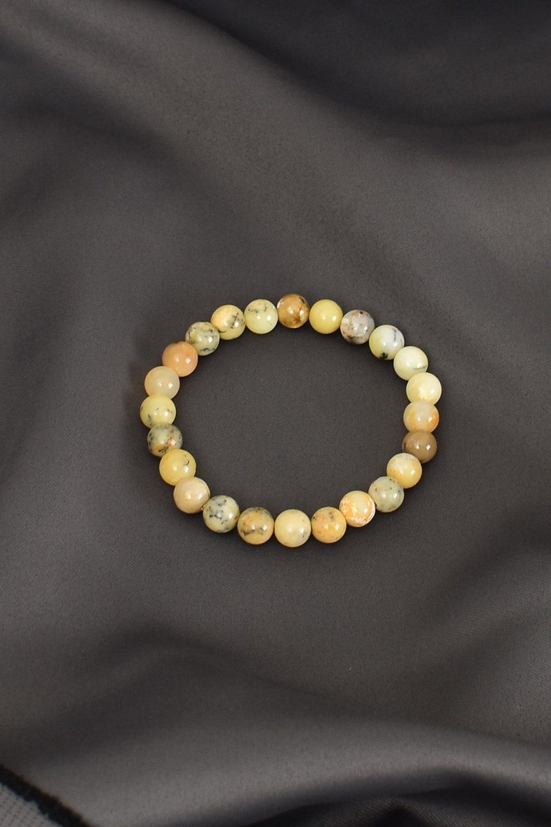 Sarı Opal Doğal Taş Bileklik 8 mm - Görsel 3 - Safnaturel