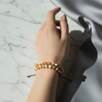 Mother of Pearl Natural Stone Double Row Macrame Bracelet 8 mm