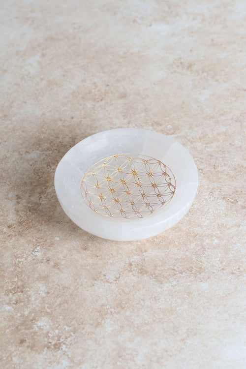 Selenite Natural Stone Patterned Plate