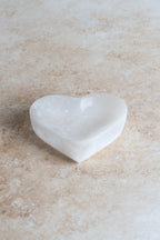 Selenite Natural Stone Heart Plate