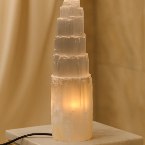 Selenit Doğal Taş Lamba Büyük Boy