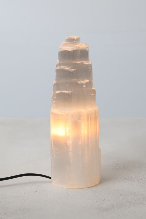 Selenit Doğal Taş Lamba Orta Boy