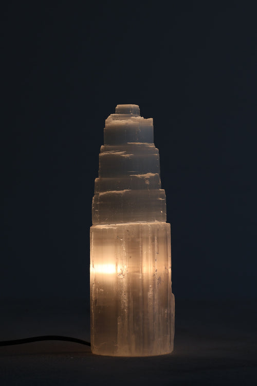 Selenit Doğal Taş Lamba Orta Boy