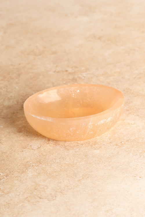 Selenite Natural Stone Oval Plate
