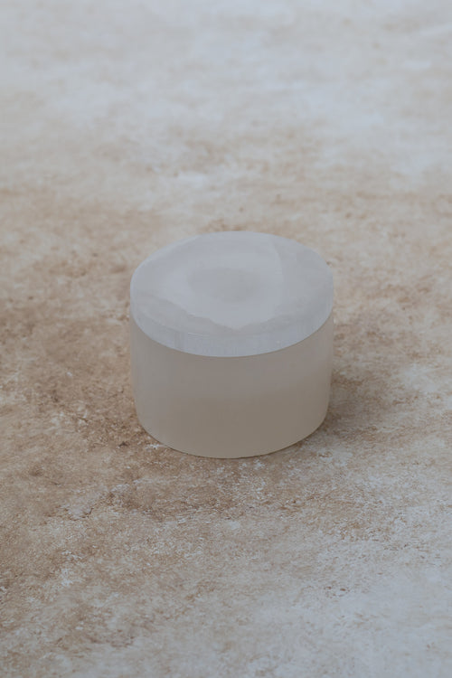 Selenite Natural Stone Cylinder Box