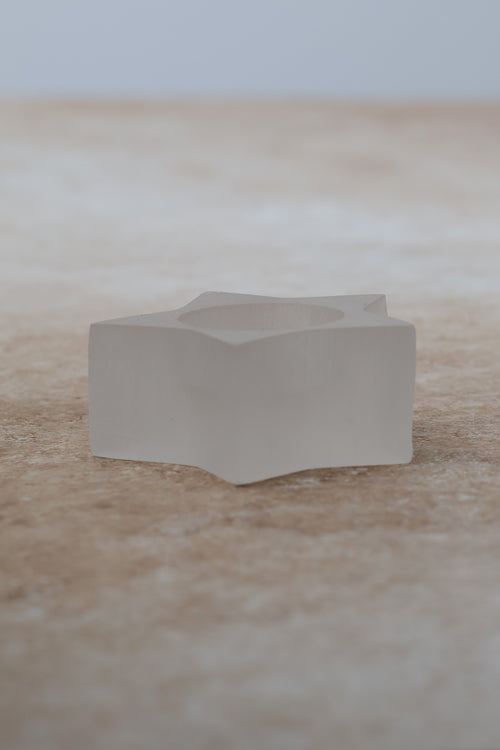 Selenit Doğal Taş Yıldız Mumluk