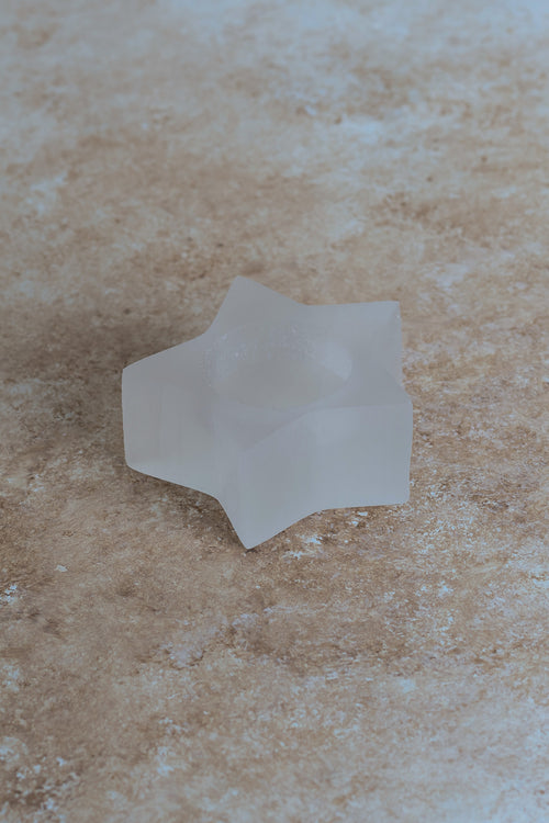 Selenit Doğal Taş Yıldız Mumluk