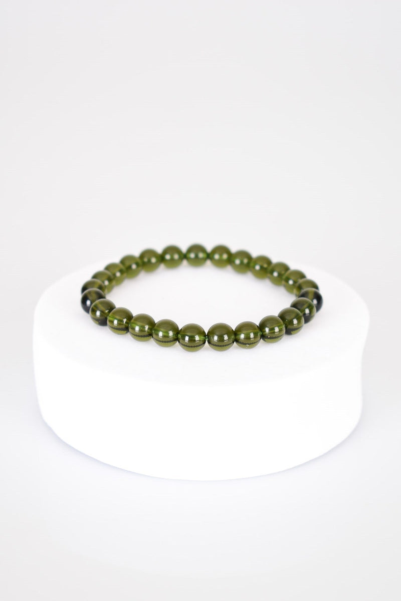Sertifikalı A+ Moldavite Doğal Taş 6 mm Bileklik - Görsel 4 - Safnaturel