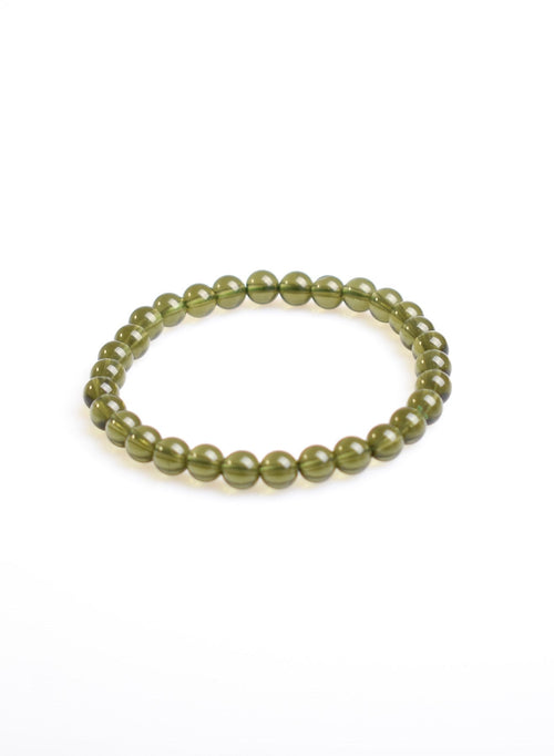 Sertifikalı A+ Moldavite Doğal Taş 6 mm Bileklik