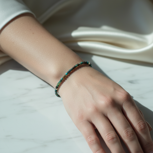 Sertifikalı Afrika Turkuaz Doğal Taş Bileklik 3 mm