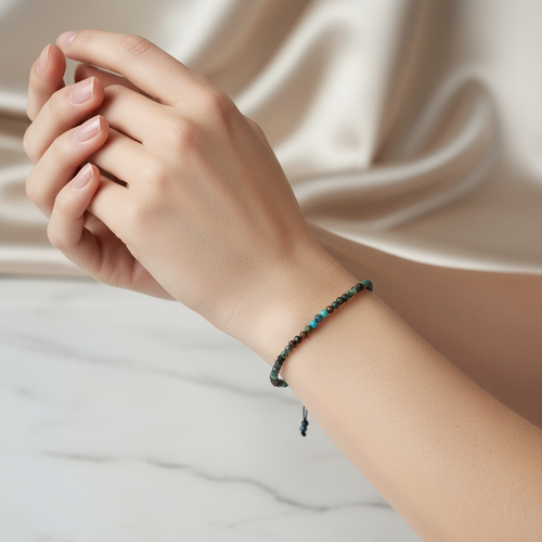 Sertifikalı Afrika Turkuaz Doğal Taş Bileklik 3 mm
