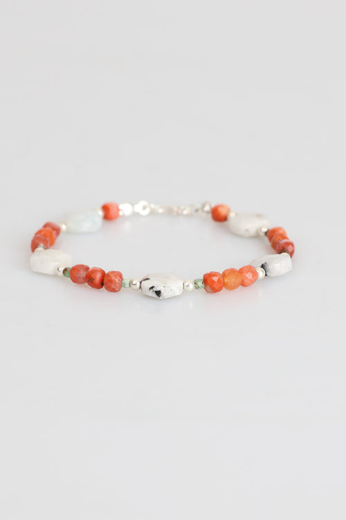 Sertifikalı Akik - Ay Taşı Doğal Taş Gümüş Kapama Bileklik (Yeni Yaz Sezonu)