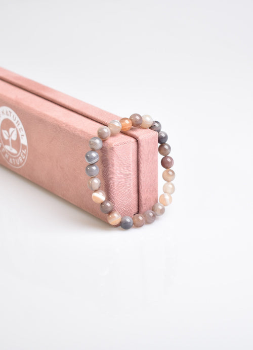 Certified Agate Botswana Natural Stone Bracelet - 8 mm