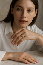 Certified Aquamarine Natural Stone 925 Sterling Silver Ring