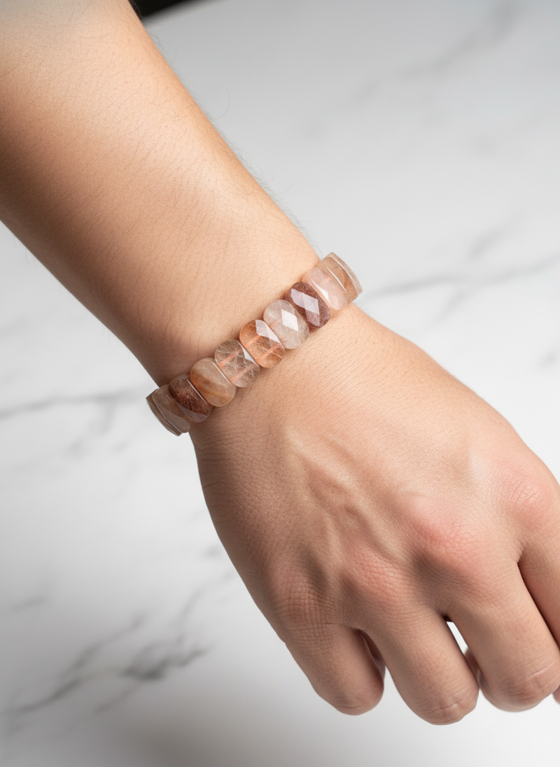 Sertifikalı Altın Rutilli Kuvars Doğal Taş Bileklik – Özel Rolex Kesim - Görsel 1 - Safnaturel
