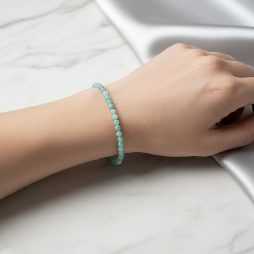 Sertifikalı Amazonit Doğal Taş Bileklik 4 mm