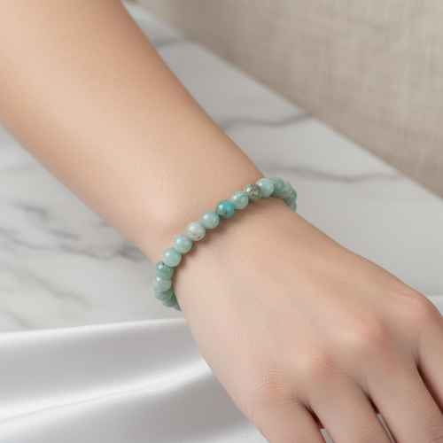 Sertifikalı Amazonit Doğal Taş Bileklik 6mm
