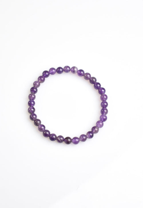 Certified Amethyst Natural Stone Bracelet 6 mm