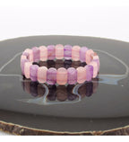 Certified Amethyst Natural Stone Rose Quartz 9x14 mm Bracelet