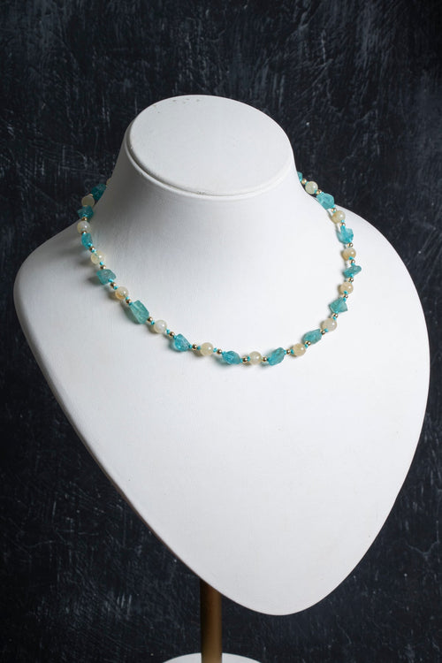 Sertifikalı Apatit, Sitrin Naturel Doğal Taş Makrome Kolye 