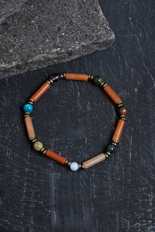 Sertifikalı Apatit, Turmalin ve Aventurin Doğal Taş Bileklik