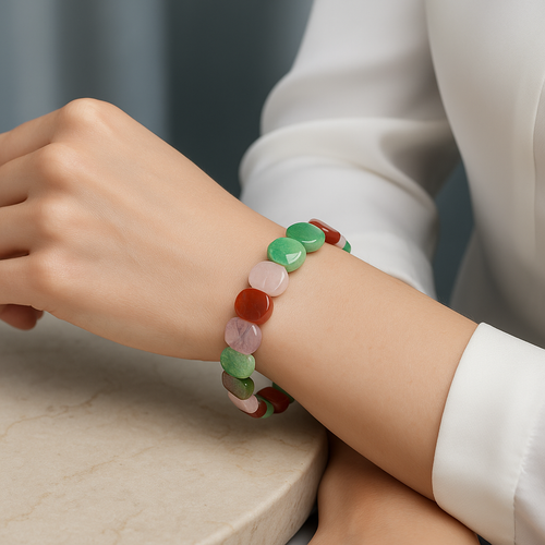 Sertifikalı Başak Burcu Doğal Taş Geniş Kesim Bileklik – Özel Üretim