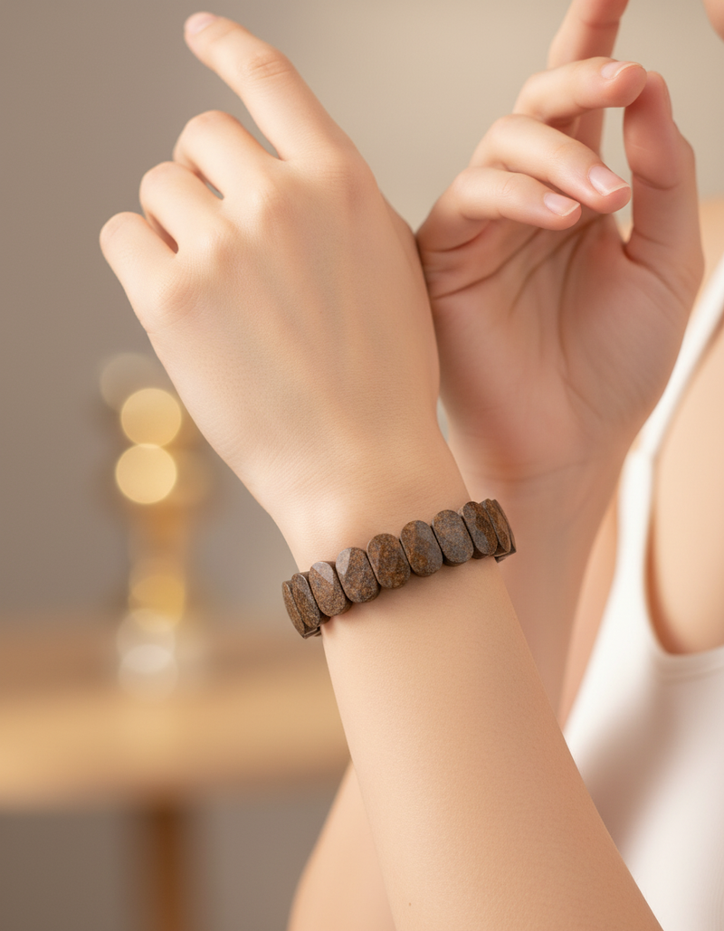 Sertifikalı Bronzit Doğal Taş Bileklik – Özel Rolex Kesim - Görsel 1 - Safnaturel