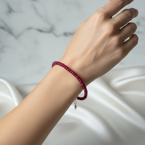 Sertifikalı Doğaltaş 3-4mm Yakut Bileklik