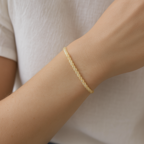 Certified Recycled Citrine Natural Stone Bracelet 3 mm