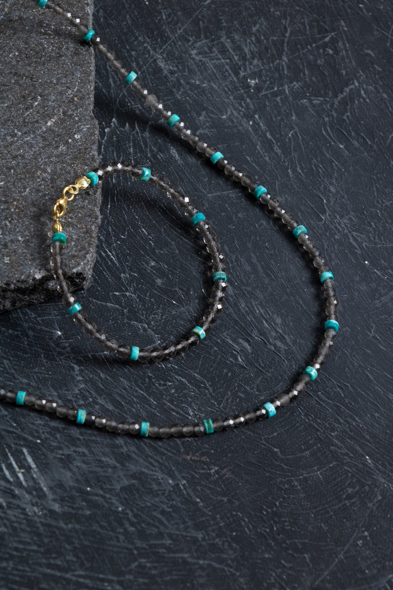 Sertifikalı Dumanlı Kuvars, Turkuaz Doğal Taş Set